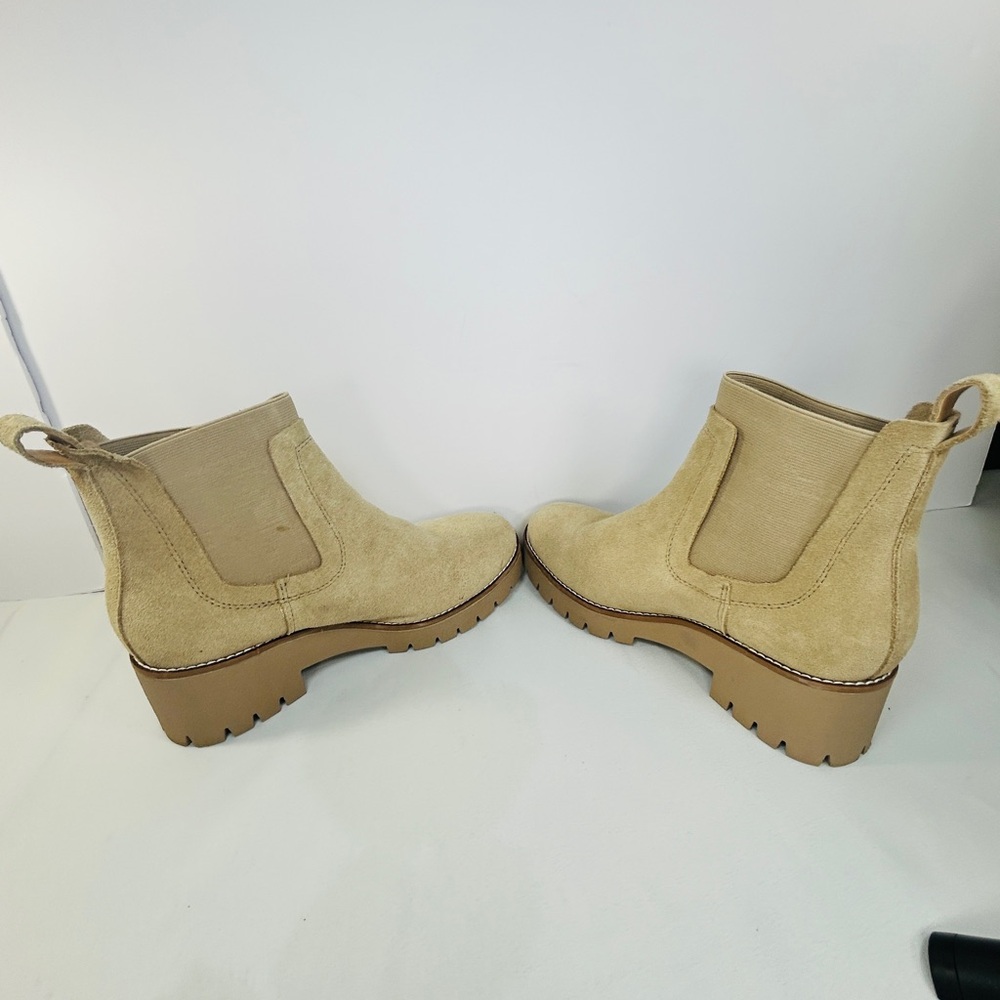 Blondo Tan Chelsea Ankle Boots with Elastic Panels